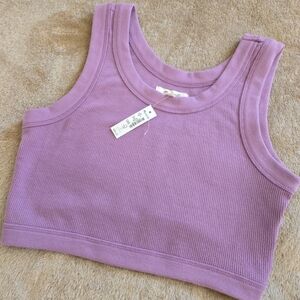 Madewell Purple Cropped Tank Top S NWT
